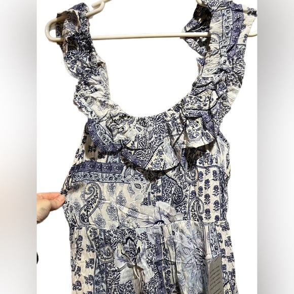 NWT! ANGIE Open Tie back Dress with Tiered Skirt and Ruffles, Size M - Picture 7 of 7